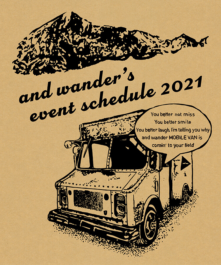 and wander's event schedule 2021